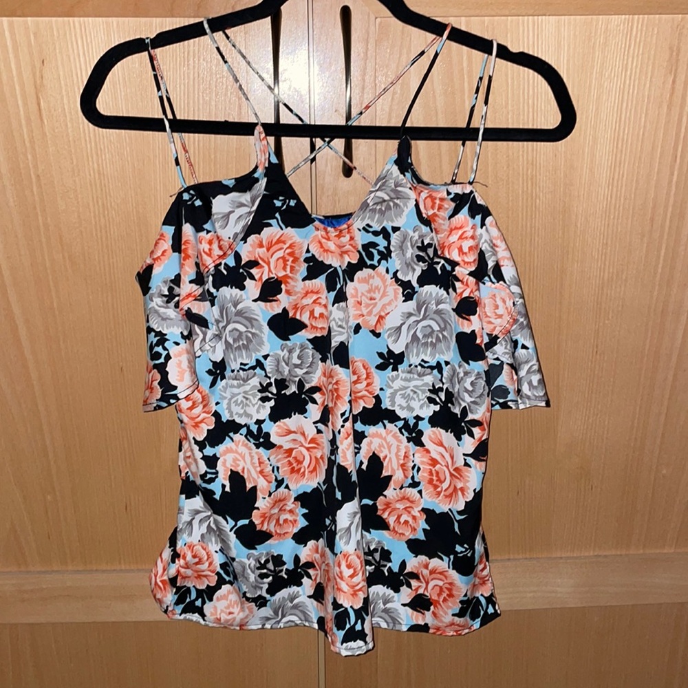 Floral silky tank top